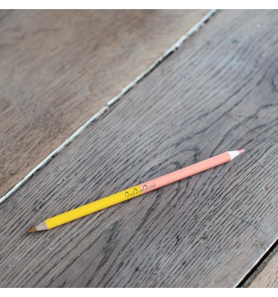 Crayon bicolore jaune/saumon - Qui Que Quoi