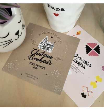 Etiquette annonce grossesse Papa - Pamela Loops