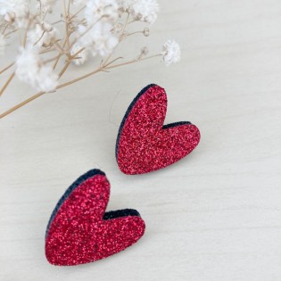 Duo de pin's coeurs rouges - Les Petites Hirondelles