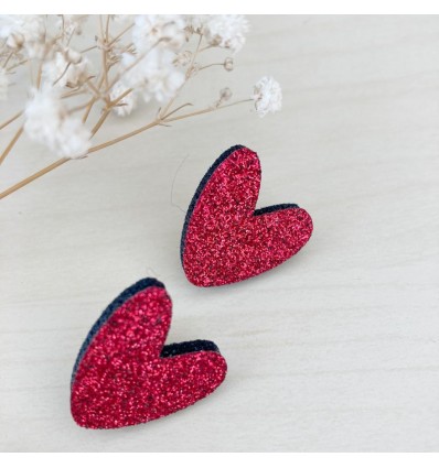 Duo de pin's coeurs rouges - Les Petites Hirondelles