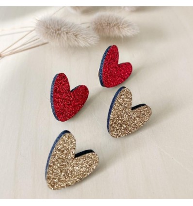 Duo de pin's coeurs dorés - Les Petites Hirondelles