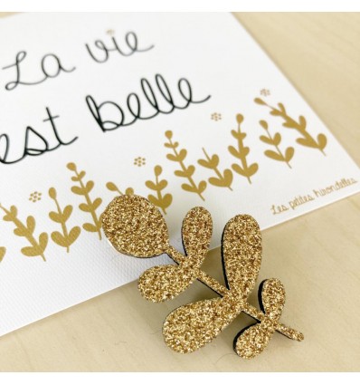 Pin's fleur dorée - Les Petites Hirondelles