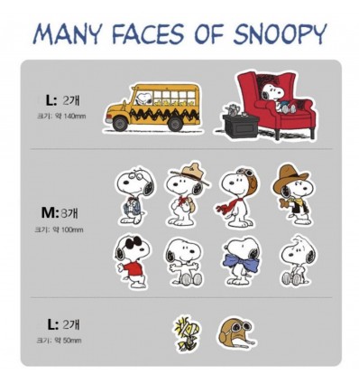 12 autocollants déco Snoopy