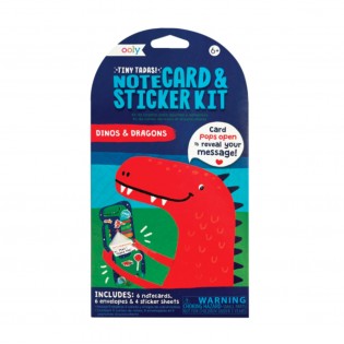 Papier à lettres et stickers Dino et dragon - Ooly 2