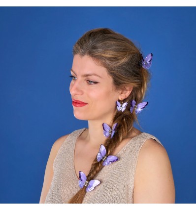 Petite Pince à cheveux Papillon mauve - Coucou Suzette