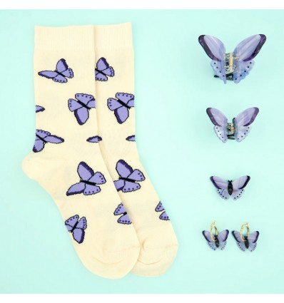 Petite Pince à cheveux Papillon mauve - Coucou Suzette