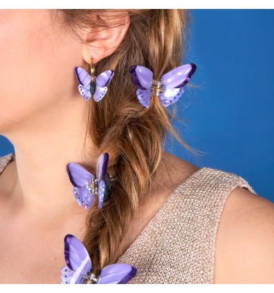 Petite Pince à cheveux Papillon mauve - Coucou Suzette