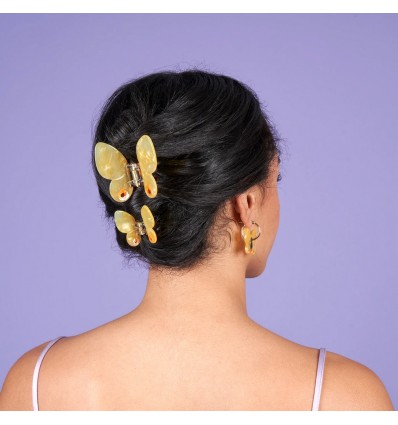 Petite Pince à cheveux Papillon jaune - Coucou Suzette