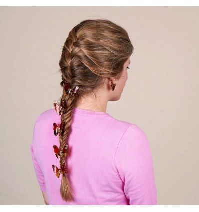 Petite Pince à cheveux Papillon marron - Coucou Suzette