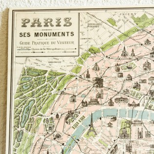 Carte de paris vintage (métro parisien et ses monuments) - Cavallini & Co 2