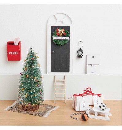 Mini couronne de porte avec noeud - Rico Design