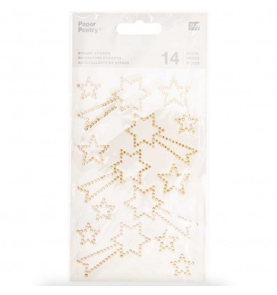 14 autocollants strass étoiles filantes - Rico Design