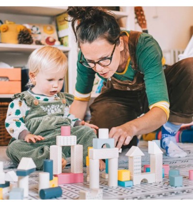 Seau de 50 formes en bois - Bigjigs