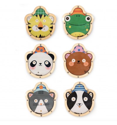 Jeux de patience Animaux en bois recto-verso - Kikkerland