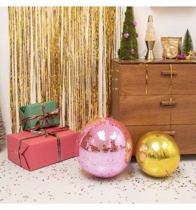 Boule à facettes rose 40 cm