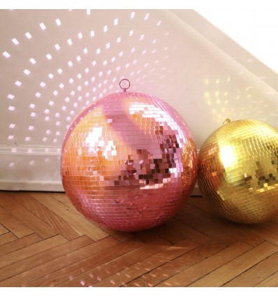 Boule à facettes rose 40 cm