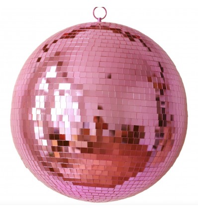 Boule à facettes rose 40 cm