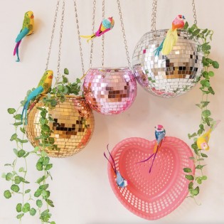 Pot à facettes argenté 20 cm 2