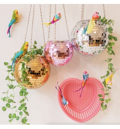 Pot à facettes argenté 20 cm