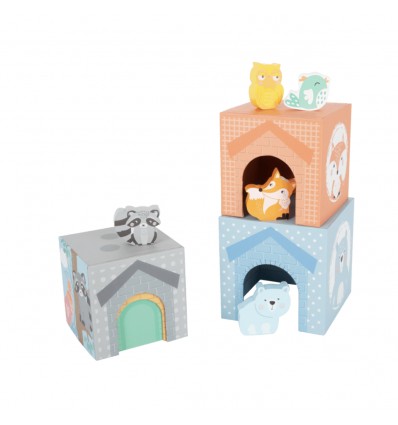 Cubes à empiler et animaux en bois - Small Foot