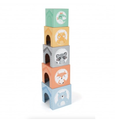 Cubes à empiler et animaux en bois - Small Foot