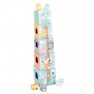 Cubes à empiler et animaux en bois - Small Foot 2