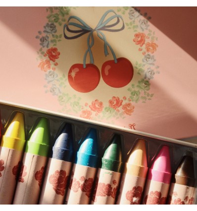Crayons cire d'abeille Cerise - Konges Slojd