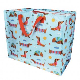 Grand sac de rangement Chien Saucisse bleu - Rex 2