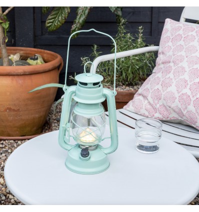 Lanterne tempête turquoise LED - Rex