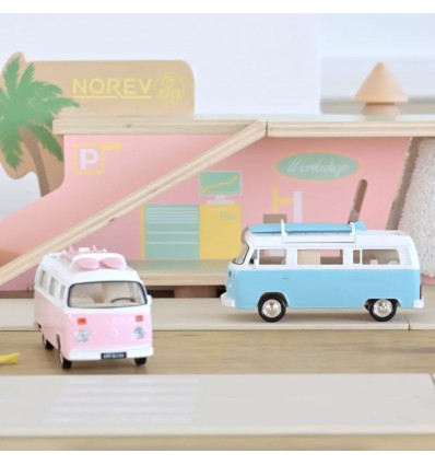 VW Combi T2b Camper Van 1973 Bleu clair - Norev