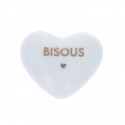 Coeur en céramique "Bisous"