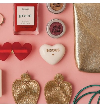 Coeur en céramique "Bisous"