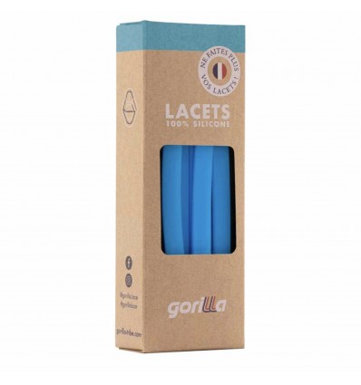 Lacets Silicone Larges Bleu néon - Gorilla