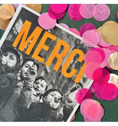 Carte vintage "Merci" - Atelier Kencre