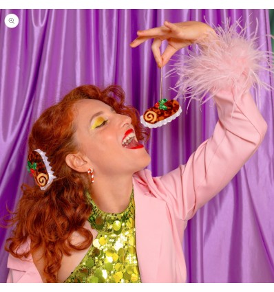 Pince à cheveux Bûche de Noël - Coucou Suzette