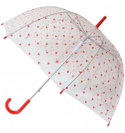 Parapluie adulte transparent Coeurs
