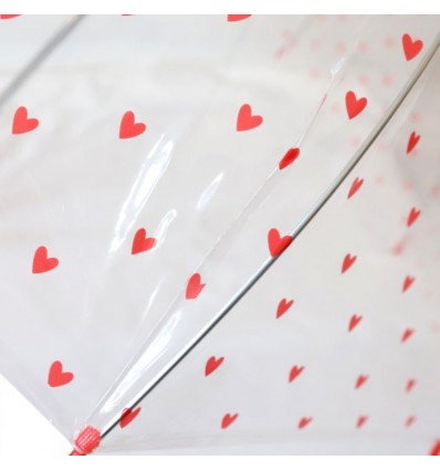 Parapluie adulte transparent Coeurs