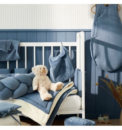 Grand bavoir à col - Pierre bleue