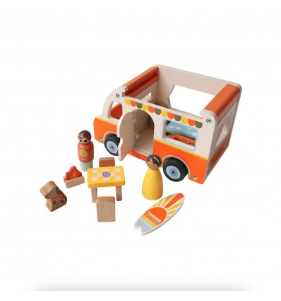 Camping car vintage en bois