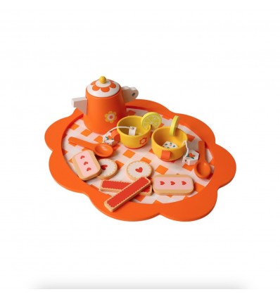 Service à thé en bois vintage