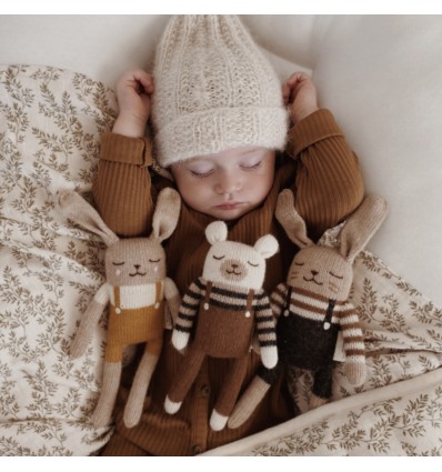 Doudou Ours Polaire salopette marron - Main Sauvage