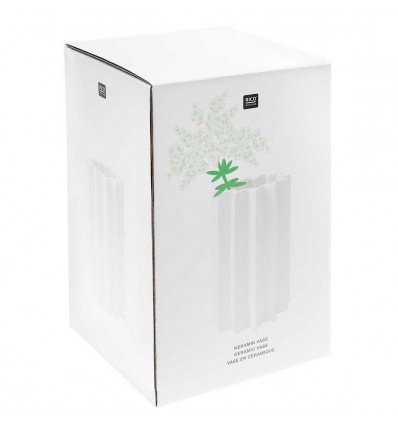 Vase céramique soleil blanc - Rico Design