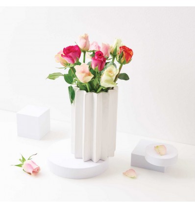 Vase céramique soleil blanc - Rico Design