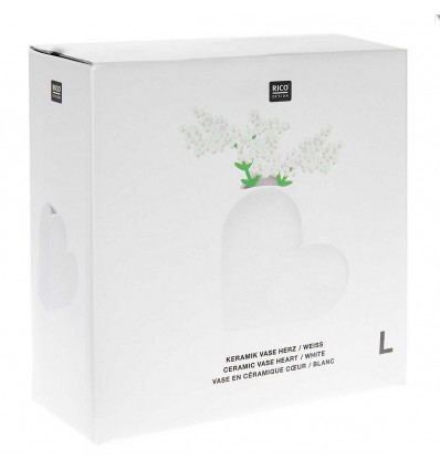 Vase céramique coeur blanc - Rico Design