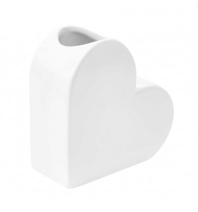 Vase céramique coeur blanc - Rico Design