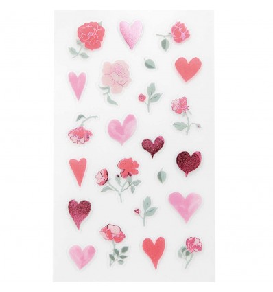 92 stickers Coeurs et fleurs - Rico Design