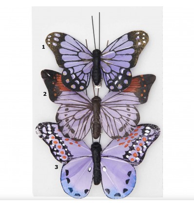 Papillon décoratif à cliper tons violets - Rico Design