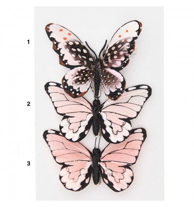 Papillon décoratif à cliper Vieux Rose - Rico Design