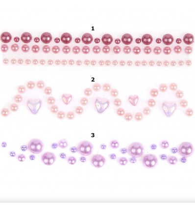 Rouleau de perles autocollantes rose/violet - Rico Design