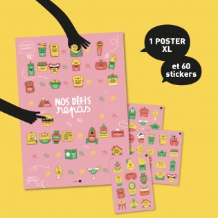 Poster & stickers Nos défis repas - Minus 2